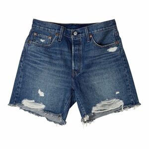 Levi's Dark Blue Women’s Midi Shorts Distressed size 29